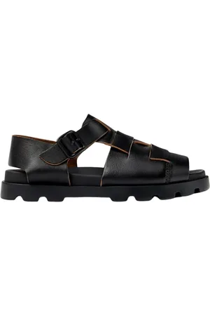 Camper Homme, Chaussures, Noir, Taille: 43 EU Sandalette en cuir noir avec boucle