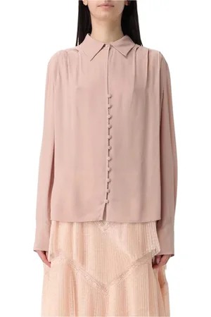 Liu Jo Femme, Blouses et Chemises, Rose, Taille: 40 FR Chemisier Rose en Soie à Col