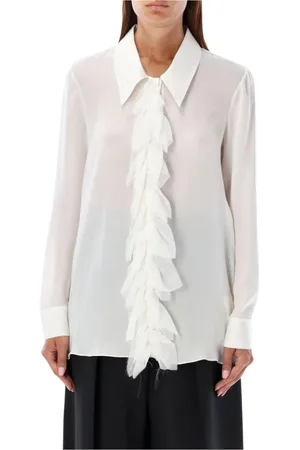 Khaite Femme, Blouses et Chemises, Blanc, Taille: 36 FR Chemise en Charmeuse de Soie à Volants