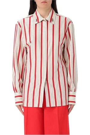 Msgm Femme, Blouses et Chemises, Multicolore, Taille: 40 FR Chemise Rouge à Boutons