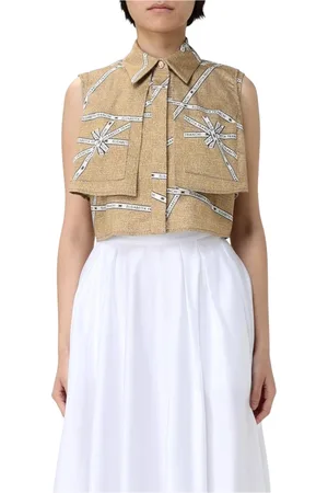 Elisabetta Franchi Femme, Blouses et Chemises, , Taille: 40 FR Chemise Chic Jaune à Boutons