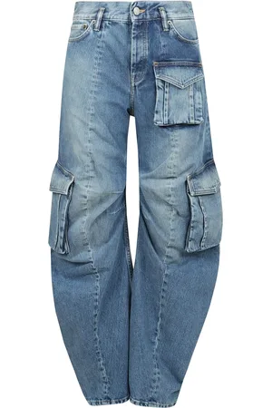 Acne Studios Femme, Jeans, Bleu, Taille: 38 FR Pantalon cargo en denim avec poches latérales