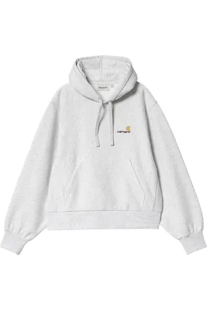 Carhartt Femme, Sweatshirts et sweats à capuche, Gris, Taille: 38 FR Sweat à capuche American Script en Ash Heather