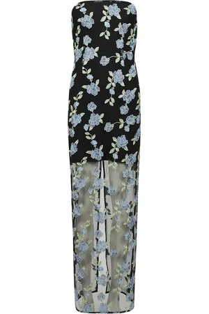ROTATE Femme, Robes, Multicolore, Taille: 42 FR Robe Tube en Maille Florale