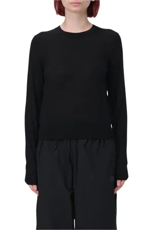 Alexander Wang Femme, Pulls, Noir, Taille: 40 FR Pull en laine mérinos noire à col rond