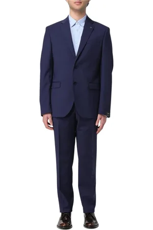 Manuel Ritz Homme, Costumes, Bleu, Taille: 2XL Costume Bleu Slim Fit à Revers