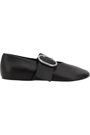 Jil Sander Femme, Chaussures, Noir, Taille: 37 1/2 EU Ballerines en Cuir Noir