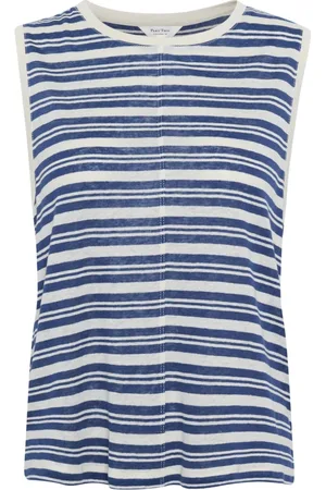 Part Two Femme, Tops, Bleu, Taille: 44 FR Haut à Rayures à Encolure Bateau