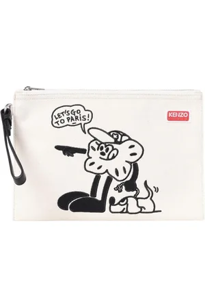 Kenzo Femme, Sacs, Blanc, Taille: ONE Size Élégant Sac Pochette Cartoon