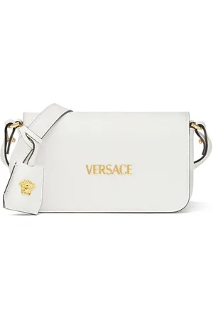 VERSACE Femme, Sacs, Blanc, Taille: ONE Size Sac bandoulière en cuir blanc avec tête de Méduse