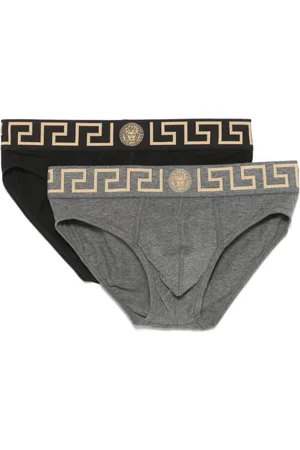 VERSACE Homme, Sous-vêtements, Noir, Taille: S Pack de sous-vêtements avec détails Greca emblématiques