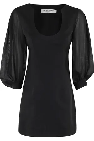 Serafini Femme, Robes, Noir, Taille: 38 FR Robe noire à manches longues