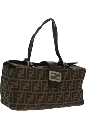 Fendi Femme, Pre-owned, Noir, Taille: ONE Size Pre-owned Toile sacs-ports-paule