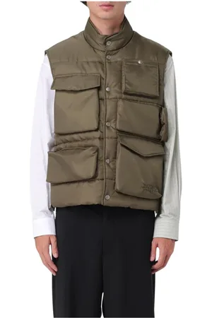 Maison Margiela Homme, Vestes, Vert, Taille: M Gilet Matelassé Moderne