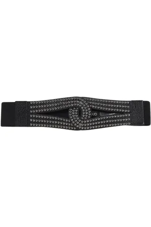 Liu Jo Femme, Accessoires, Noir, Taille: M Ceinture en Cuir Noir Cloutée