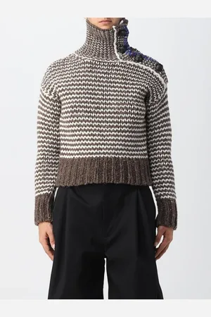 Bottega Veneta Femme, Pulls, Brun, Taille: 38 FR Pull en Laine Marron à Col Haut