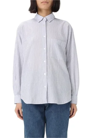 Woolrich Femme, Blouses et Chemises, Bleu, Taille: 38 FR Chemise en coton rayée