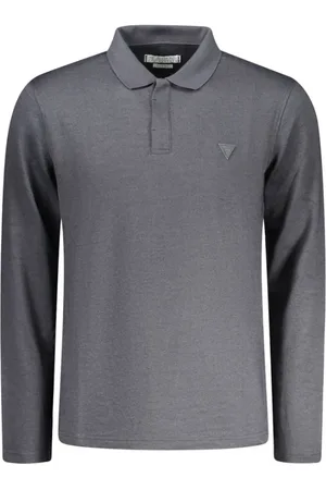 Guess Homme, Tops, Gris, Taille: M Polo Homme en Coton Noir