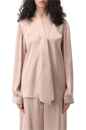 Giorgio Armani Femme, Blouses et Chemises, Rose, Taille: 38 FR Chemisier en Soie à Coupe Décontractée