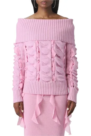 BLUMARINE Femme, Pulls, Rose, Taille: 36 FR Pull Rose avec Rubans