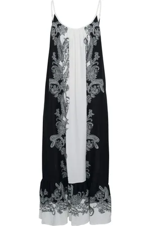 Part Two Femme, Robes, Noir, Taille: 44 FR Robe noire Paisley avec bretelles ajustables