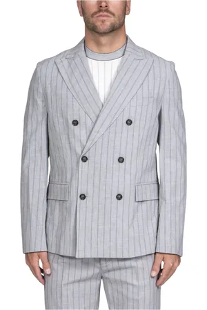 Paolo Pecora Homme, Vestes, Bleu, Taille: L Veste Homme Rayée Grise