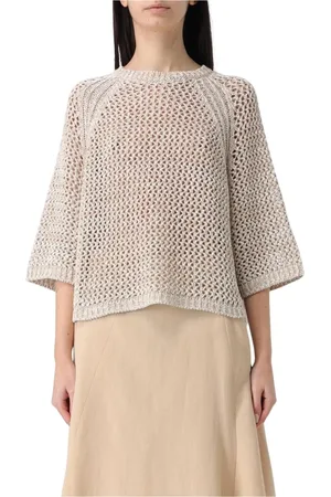 Fabiana Filippi Femme, Pulls, Blanc, Taille: 42 FR Pull-over en Tricot Blanc