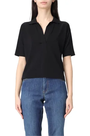 K-Way Femme, Tops, Noir, Taille: 44 FR Polo Noir, Élégant et polyvalent