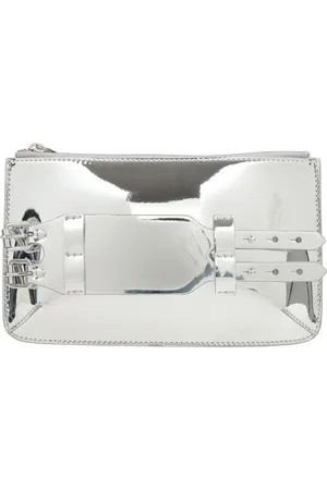 Maison Margiela Homme, Sacs, Gris, Taille: ONE Size Pochette avec Fermeture Éclair et Boucle Décorative