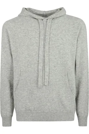 LANEUS Homme, Sweatshirts et sweats à capuche, Gris, Taille: M Pull à Capuche en Cachemire