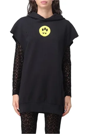BARROW Femme, Sweatshirts et sweats à capuche, Noir, Taille: 40 FR Vert Pull sans manches à capuche Distressed