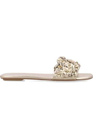 Stuart Weitzman Femme, Chaussures, , Taille: 41 EU Doré Fermé Glissière Plate avec Ornements Floraux