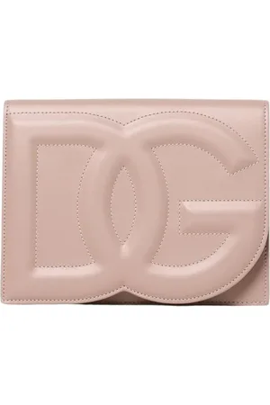 Dolce & Gabbana Femme, Sacs, Rose, Taille: ONE Size Sac Pochette Logo Blanc