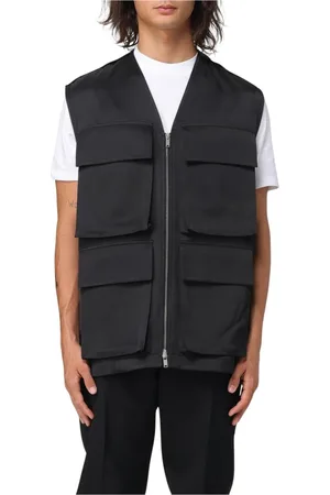 Jil Sander Homme, Vestes, Noir, Taille: M Gilet Noir Style Moderne de Luxe