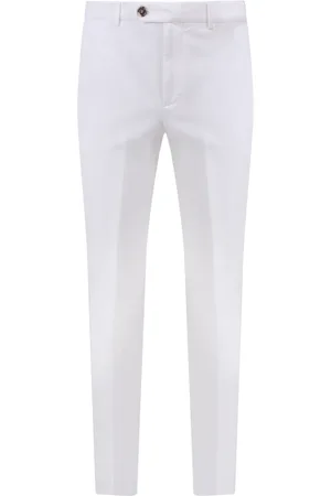 Brunello Cucinelli Homme, Pantalons, Blanc, Taille: 3XL Pantalon en coton avec coupe italienne