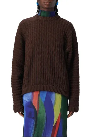 SUNNEI Femme, Pulls, Brun, Taille: 38 FR Pull en Tricot Côtelé Marron