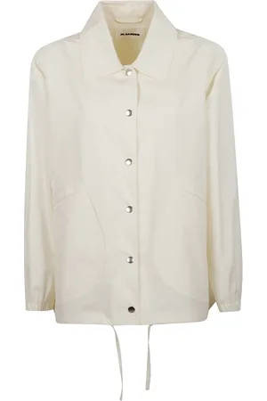 Jil Sander Femme, Vestes, , Taille: 36 FR Veste en coton à un bouton avec logo rétro