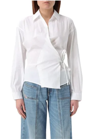 Diesel Femme, Blouses et Chemises, Blanc, Taille: 34 FR Chemisier Blanc à Nouer
