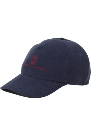 Brunello Cucinelli Homme, Accessoires, Bleu, Taille: L Casquette de baseball avec logo brodé