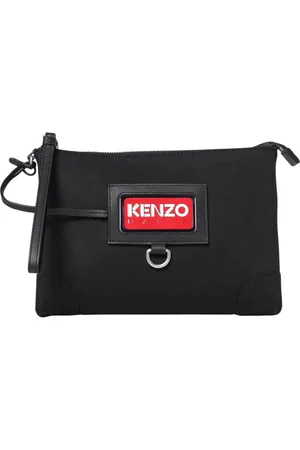 Kenzo Femme, Sacs, Noir, Taille: ONE Size Sac pochette en toile noire avec logo