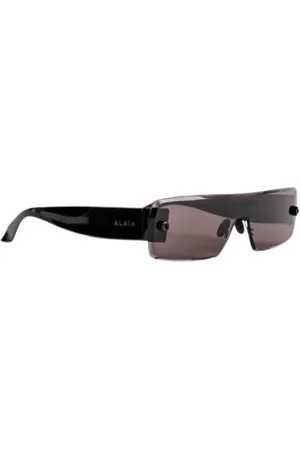 Alaïa Unisex, Accessoires, Noir, Taille: ONE Size Lunettes de Soleil Rectangulaires en Métal