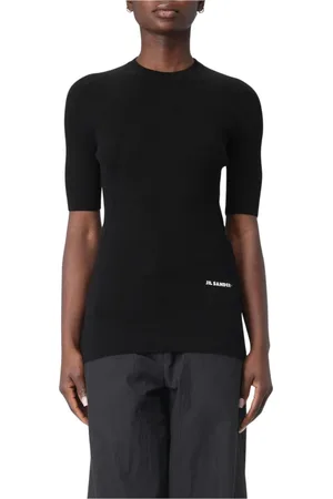 Jil Sander Femme, Pulls, Noir, Taille: 38 FR Haut Noir à Côtes