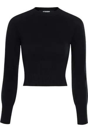 Jacquemus Femme, Pulls, Noir, Taille: 36 FR Pull Court Noir avec Manches Raglan