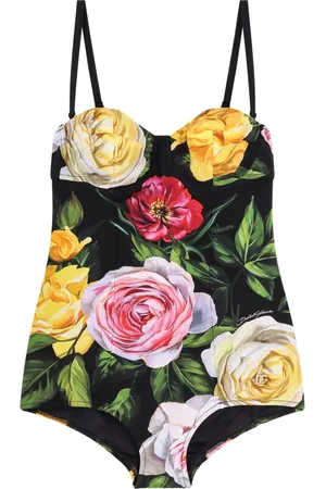 Dolce & Gabbana Femme, Maillots de bain, Multicolore, Taille: 42 FR Vêtements Mer Noir Monogramme Détail Métallique