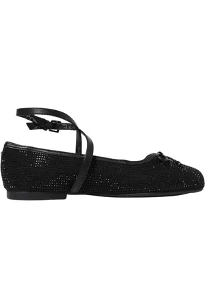 Michael Kors Femme, Chaussures, Noir, Taille: 37 EU Ballerines Noires à Bride de Cheville en Cristal