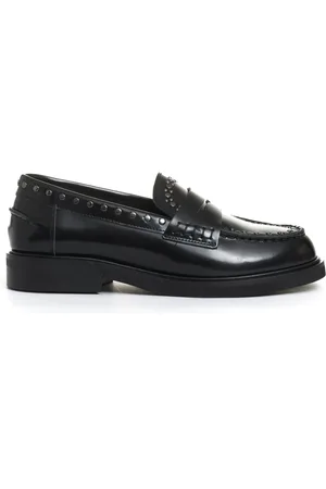 POESIE VENEZIANE Femme, Chaussures, Noir, Taille: 39 EU Mocassin Noir avec Clous