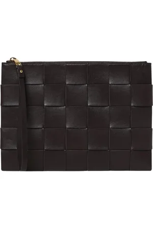 Bottega Veneta Femme, Sacs, Brun, Taille: ONE Size Pochette en cuir marron