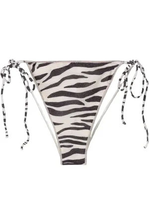MC2 SAINT BARTH Femme, Maillots de bain, Multicolore, Taille: 40 FR Zebra Print Bikini Bottoms