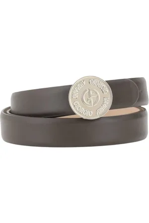 Giorgio Armani Femme, Accessoires, Brun, Taille: 85 CM Élégante Ceinture avec Logo Circulaire