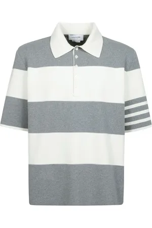 Thom Browne Homme, Tops, Multicolore, Taille: L Polo rayé en coton